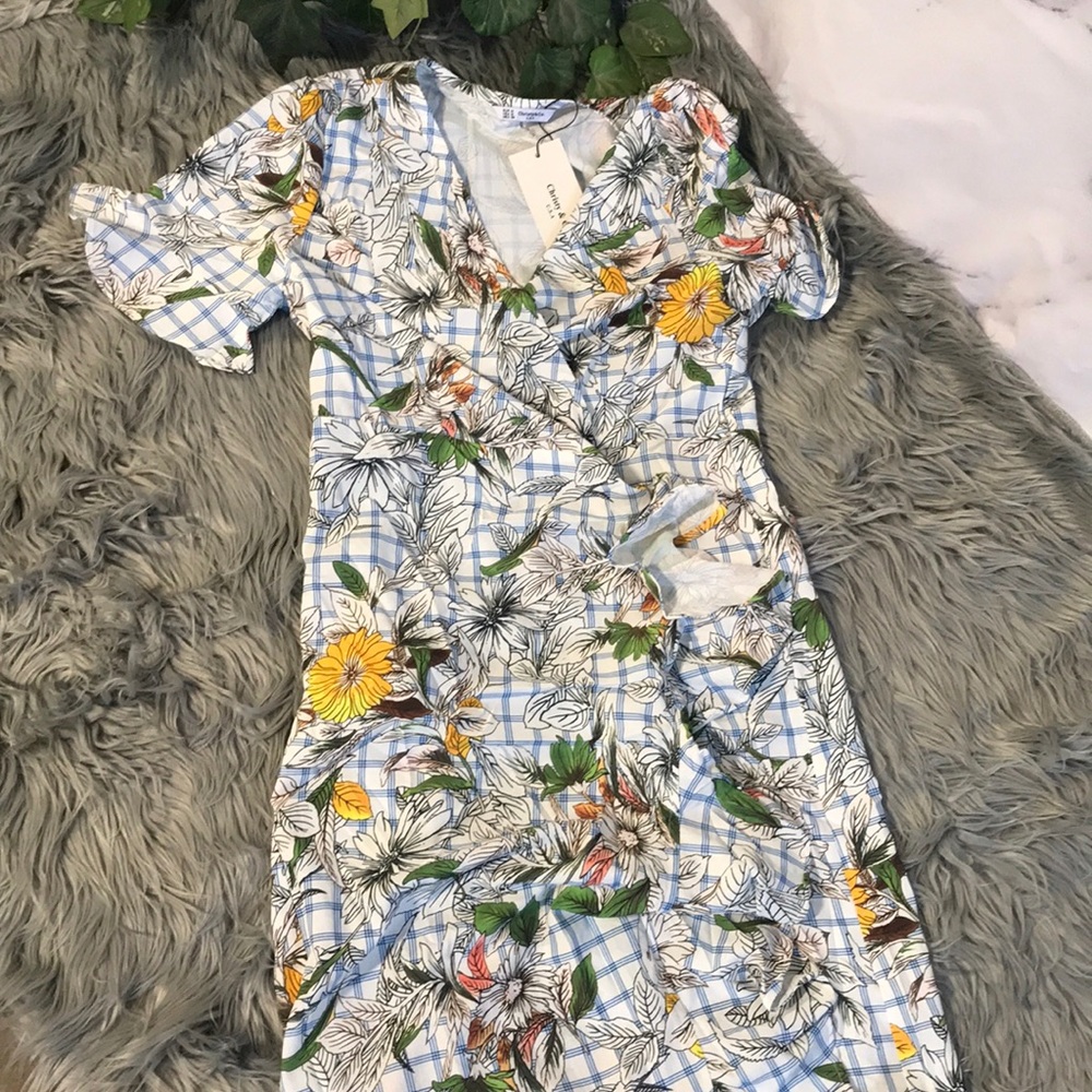 IVORY & BLUE FLORAL DRESS - Picture 8 of 8